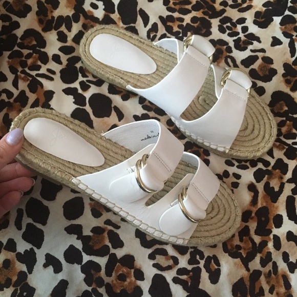 Joie Cagney Espadrille Slide Sandals White Sz 36 - Picture 3 of 9